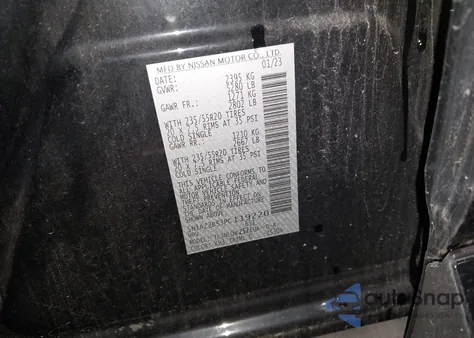 2023 Nissan Murano Sv Intelligent Awd из США, поврежденный, VIN 5N1AZ2BS3PC119220